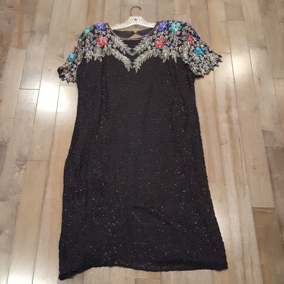 Swee Lo Dresses & Skirts - HP Beaded Dress with Open Back Size 16-18